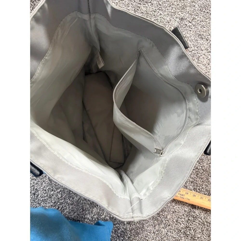 Calvin Klein Grey Black Colorblock Tote Bag Nylon PVC Shoulder Bag
